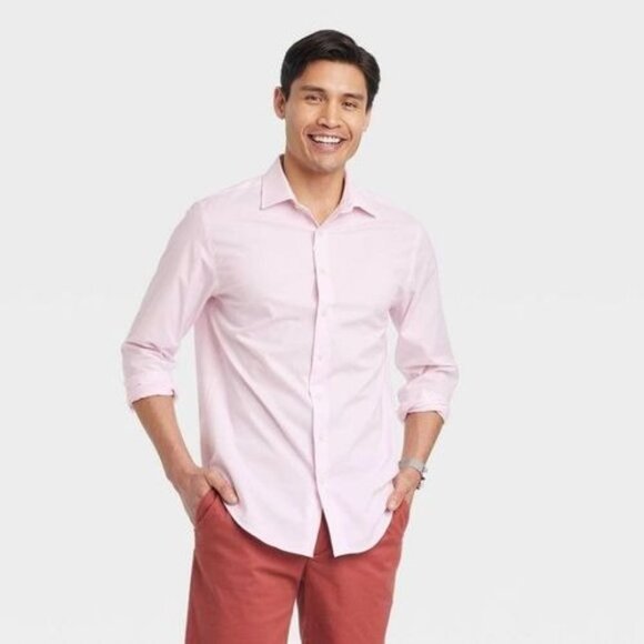 Goodfellow & Co Pink Mens Performance Button-Down Shirt‎ Size XL - Picture 1 of 2